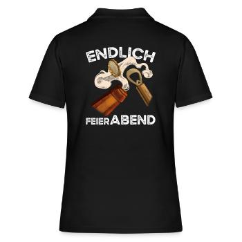Endlich Feierabend Bier - Frauen Polo Shirt - Schwarz - Hinten - Ailine (174cm)
