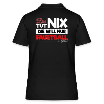 Die Tut Nix Die Will Nur Faustball Spielen - Frauen Polo Shirt - Schwarz - Hinten - Ailine (174cm)