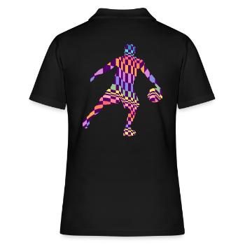 basketball basketball-muster basketballspiel - Frauen Polo Shirt - Schwarz - Hinten - Ailine (174cm)