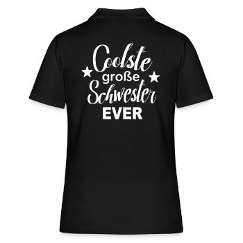 große + kleine Schwester coole beste Geschwister - Frauen Polo Shirt - Schwarz - Hinten - Ailine (174cm)