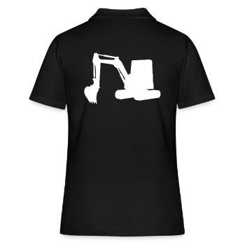 Excavator Excavator White Earthmoving Civil Engineering Construction Site - Women's Polo Shirt - black - Back - Ailine (174cm)