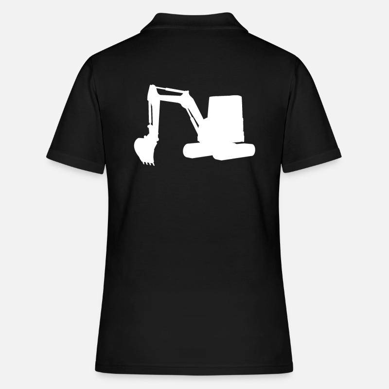 Excavator Excavator White Earthmoving Civil Engineering Construction Site - Women's Polo Shirt - black