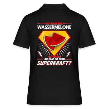 Ich habe eine Wassermelone getragen - Superkraft - Frauen Polo Shirt - Schwarz - Hinten - Ailine (174cm)