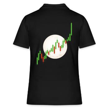 Candlestick Chart Krypto Coin to the Moon Bourse - Polo Femme - noir - Dos - Ailine (174cm)