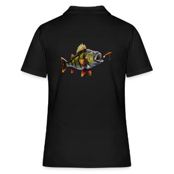 Perche Design For Anglers - Pêche au carnassier - Polo Femme - noir - Dos - Ailine (174cm)