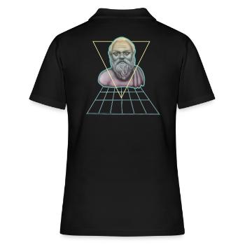 Socrate Philosophe grec moderne - Polo Femme - noir - Dos - Ailine (174cm)