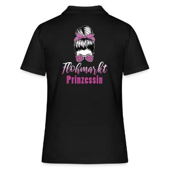 Flohmarkt Prinzessin Trödelmarkt Geschenk - Frauen Polo Shirt - Schwarz - Hinten - Ailine (174cm)