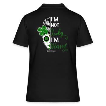Christian Religious Verse - Women's Polo Shirt - black - Back - Ailine (174cm)
