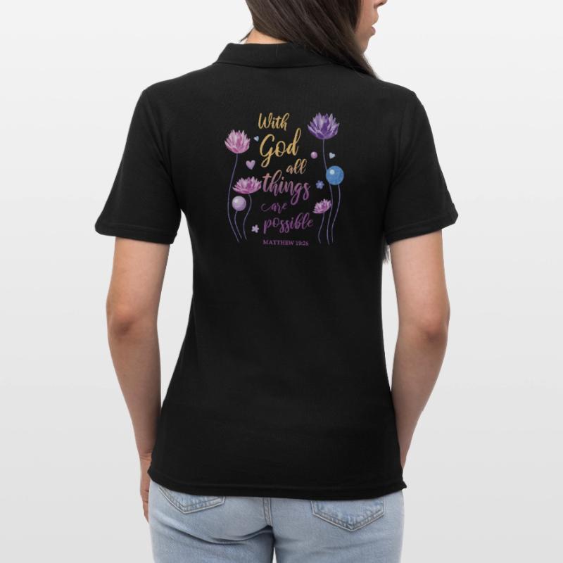 Religiöses Zitat Christlich Geschenk Frauen Polo Shirt