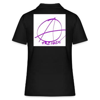 Freedom in the Circle of Anarchy – Purple Lines - Women's Polo Shirt - black - Back - Ailine (174cm)