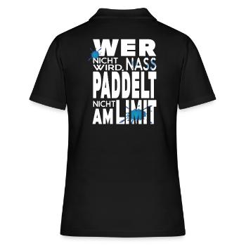 Stand Up Paddling Kanu SUP Kajak lustiger Spruch - Frauen Polo Shirt - Schwarz - Hinten - Ailine (174cm)