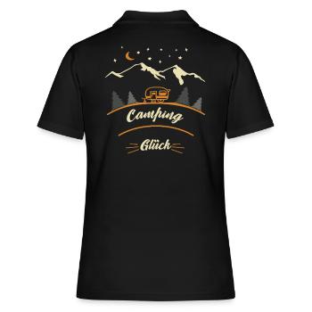 Wohnwagen Camping Glück - Frauen Polo Shirt - Schwarz - Hinten - Ailine (174cm)