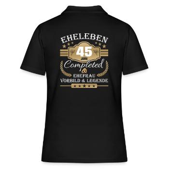 Hochzeitstag Partnerlook - 45 Jahre Eheleben - Frauen Polo Shirt - Schwarz - Hinten - Ailine (174cm)