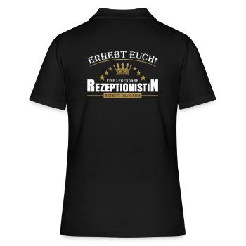 Rezeptionistin - Frauen Polo Shirt - Schwarz - Hinten - Ailine (174cm)