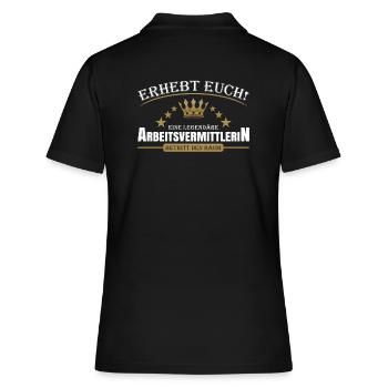 Arbeitsvermittlerin - Frauen Polo Shirt - Schwarz - Hinten - Ailine (174cm)