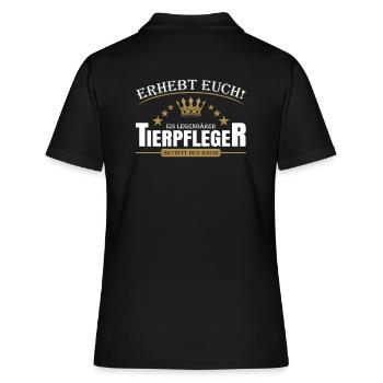 Tierpfleger - Frauen Polo Shirt - Schwarz - Hinten - Ailine (174cm)