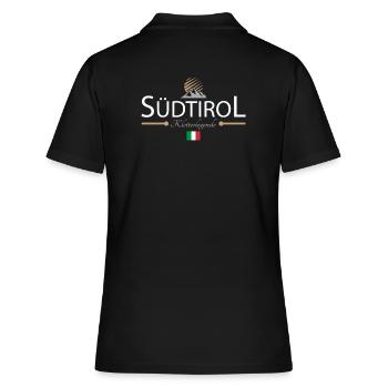 Südtirol Klettern - Frauen Polo Shirt - Schwarz - Hinten - Ailine (174cm)