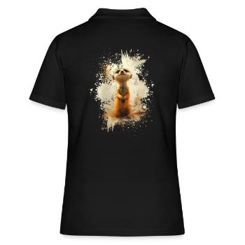 Suricates et animaux mignons - Polo Femme - noir - Dos - Ailine (174cm)