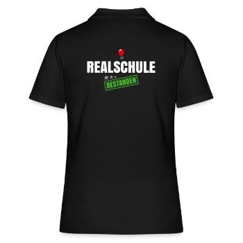 Realschule Bestanden - Frauen Polo Shirt - Schwarz - Hinten - Ailine (174cm)