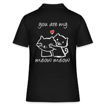 Chat Couples amoureux Preuve d'amour Saint-Valentin - Polo Femme - noir - Dos - Ailine (174cm)