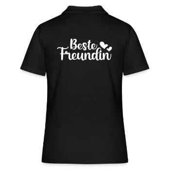 Beste Freundin Geschenk Freundinnen Freund Liebe - Frauen Polo Shirt - Schwarz - Hinten - Ailine (174cm)
