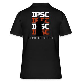 IPSC - Geboren um zu schießen - Frauen Polo Shirt - Schwarz - Hinten - Ailine (174cm)