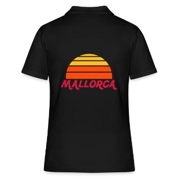 Mallorca (geteilte Halbsonne) - Frauen Polo Shirt - Schwarz - Hinten - Ailine (174cm)