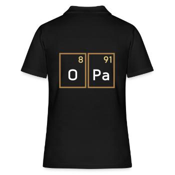 Opa (Sauerstoff, Palladium) - Frauen Polo Shirt - Schwarz - Hinten - Ailine (174cm)