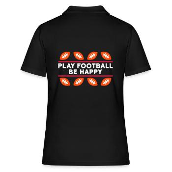 Play football, be happy (Spielbälle, Linien) - Frauen Polo Shirt - Schwarz - Hinten - Ailine (174cm)