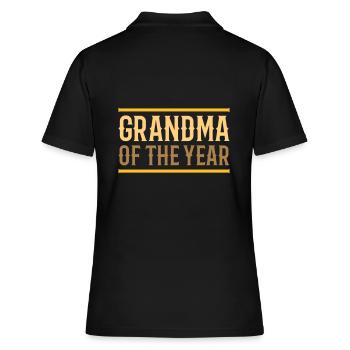 Grandma of the year (Linien) - Frauen Polo Shirt - Schwarz - Hinten - Ailine (174cm)