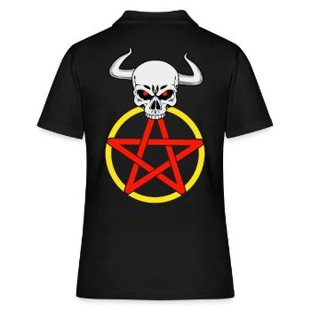 Satan satanique diable Pentagramme Cornes horreur - Polo Femme - noir - Dos - Ailine (174cm)