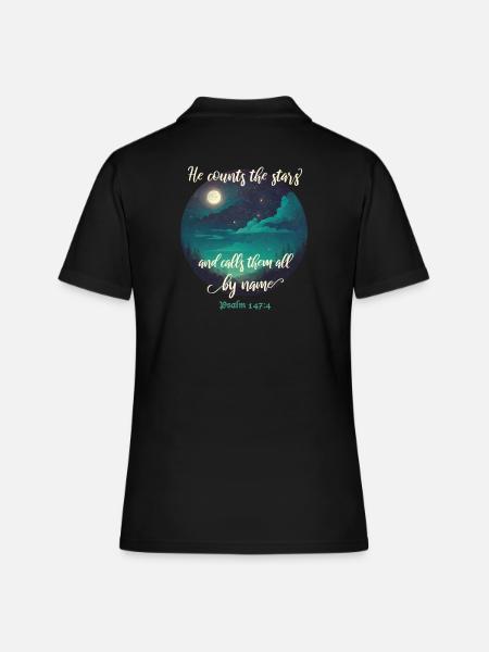 Bible verse Christian religious motif - Women's Polo Shirt - black