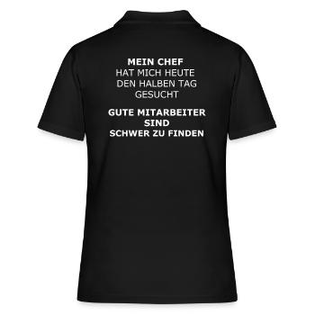 lustiger Spruch guter mitarbeiter - Frauen Polo Shirt - Schwarz - Hinten - Ailine (174cm)