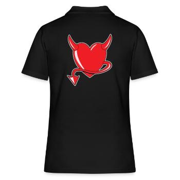 Cœur Rouge - Cœur du Diable - Cœur du Diable - Cadeau - Polo Femme - noir - Dos - Ailine (174cm)