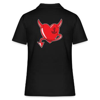 Cœur Rouge - Cœur du Diable - Cœur du Diable - Cadeau - Polo Femme - noir - Dos - Ailine (174cm)