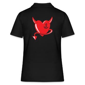 Red Heart - Devil Heart - Devil's Heart - Gift - Women's Polo Shirt - black - Back - Ailine (174cm)
