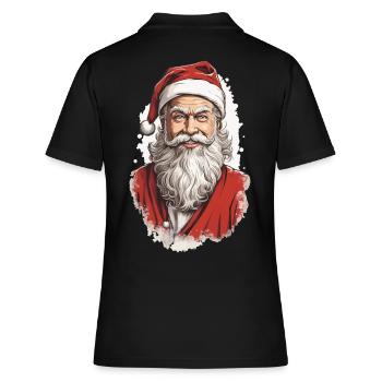 Klassischer Weihnachtsmann im Winter Retro Design - Frauen Polo Shirt - Schwarz - Hinten - Ailine (174cm)