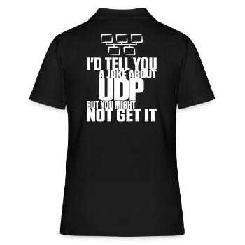 Blague sur UDP mais vous pourriez ne pas l’avoir - Polo Femme - noir - Dos - Ailine (174cm)