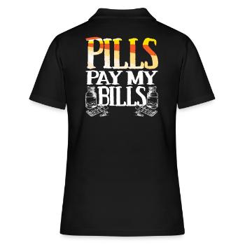 pilules payer mes factures pilules pharmacien dire - Polo Femme - noir - Dos - Ailine (174cm)