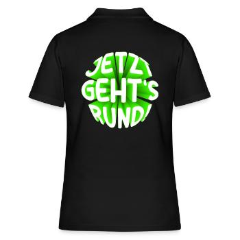 Jetzt gehts rund 3D - Frauen Polo Shirt - Schwarz - Hinten - Ailine (174cm)