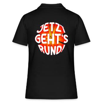 Jetzt gehts rund 3D - Frauen Polo Shirt - Schwarz - Hinten - Ailine (174cm)