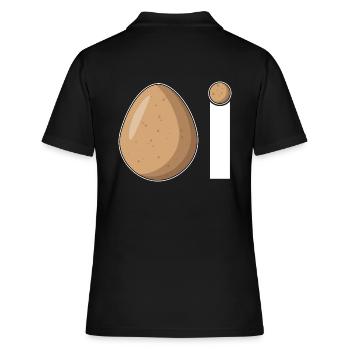 Ei Hühnerei Comic - Frauen Polo Shirt - Schwarz - Hinten - Ailine (174cm)