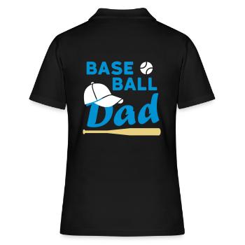 Baseball dad (Spielball, Baseballkappe, Baseballsc - Frauen Polo Shirt - Schwarz - Hinten - Ailine (174cm)