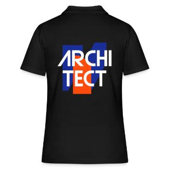 Architect (geometrische Figuren) - Frauen Polo Shirt - Schwarz - Hinten - Ailine (174cm)