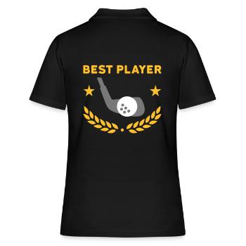 Meilleur joueur (clubs de golf, balle de golf, couronne de laurier) - Polo Femme - noir - Dos - Ailine (174cm)