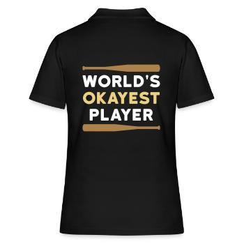 Le meilleur joueur du monde (deux battes de baseball) - Polo Femme - noir - Dos - Ailine (174cm)
