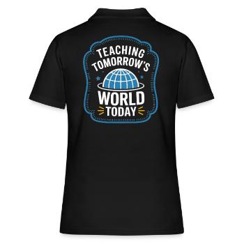 Globe Design for Teachers & Educators - Women's Polo Shirt - black - Back - Ailine (174cm)