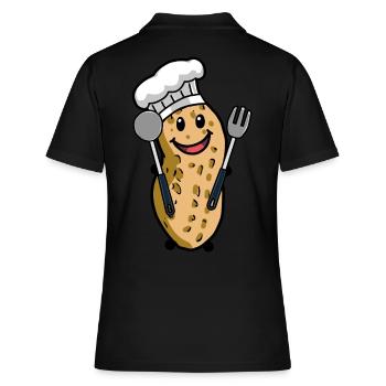 Cuisiner Cacahuète Gourmet Art Culinaire Hobby Chef Noix - Polo Femme - noir - Dos - Ailine (174cm)