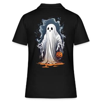 Halloween sorcière heure fantôme à la recherche de bonbons - Polo Femme - noir - Dos - Ailine (174cm)