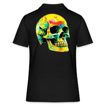 Totenkopf - Frauen Polo Shirt - Schwarz - Hinten - Ailine (174cm)